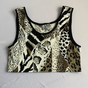 Vintage Crop Top Animal Print